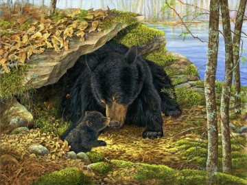 Oso Painting - oso por estanque